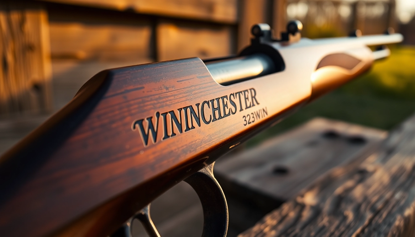 The 32WIN cartridge and Winchester rifle showcased with detailed focus, highlighting its historic design and craftsmanship for firearm enthusiasts.
