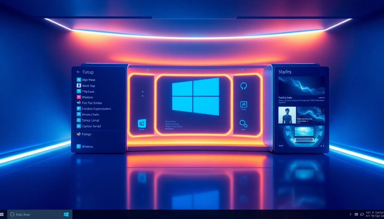 Visual representation of https://32win.show/ showcasing innovative Windows solutions with modern UI design and a tech-forward aesthetic, emphasizing clarity and usability.