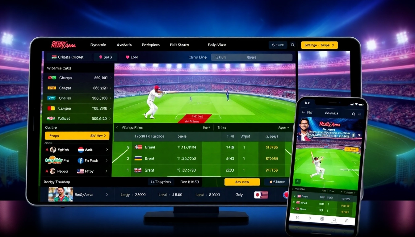 Reddy Anna betting platform showing live sports streaming, betting odds, and mobile-friendly interface for quick wagering.