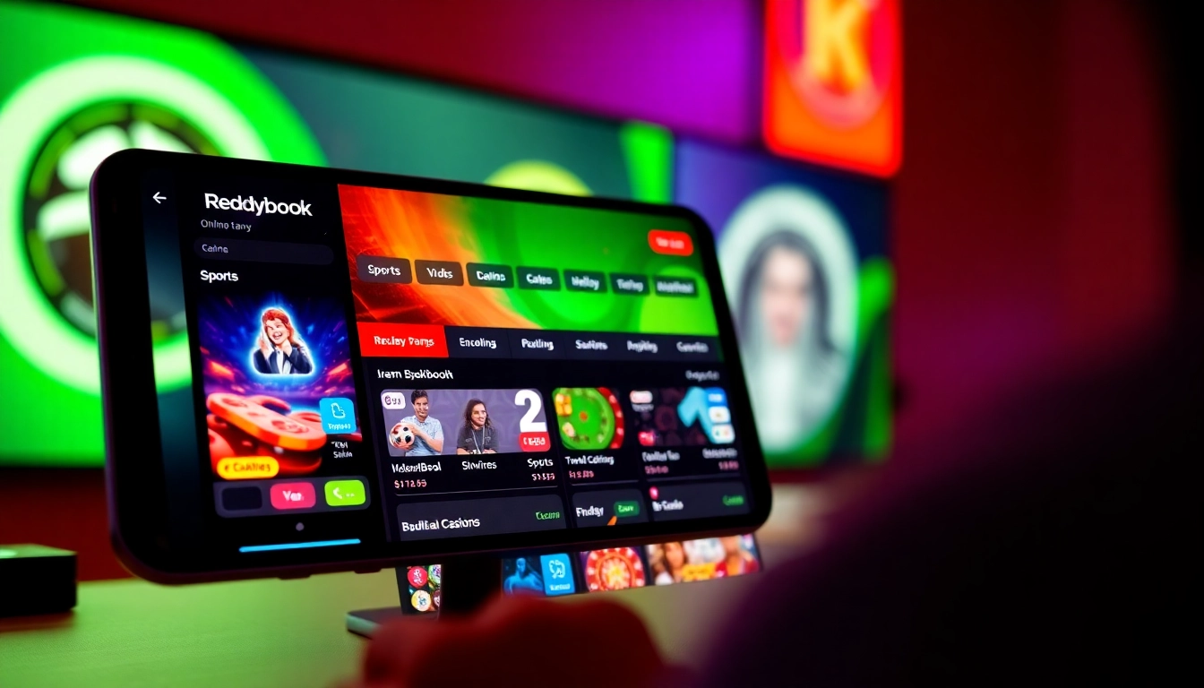 Secure Reddybook App interface showing live betting options on cricket and casino games for quick, easy wagers on the go.