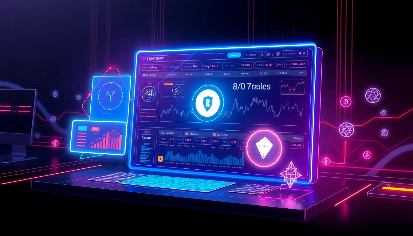 Modern crypto exchange platform showcasing secure digital trading environment with blockchain