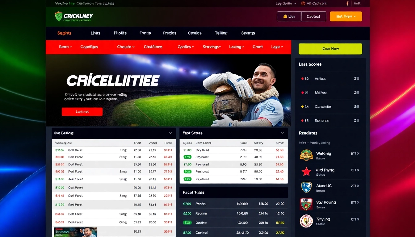 Professional online cricket betting platform Cricbet99 com featuring live scores and betting