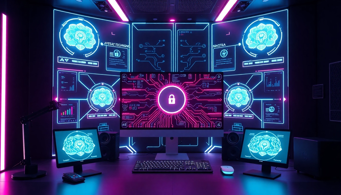 Step-by-step guide illustrating AI detection bypass methods with visual cues of cybersecurity